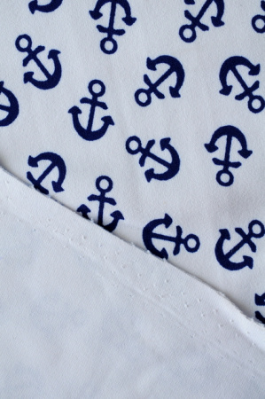 Бифлекс для купальников Синие якоря белый 2