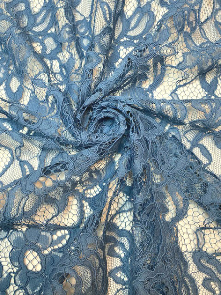 Кружевное полотно "Французские узоры" морская волна Кружевное полотно "Французские узоры" морская волна ткань