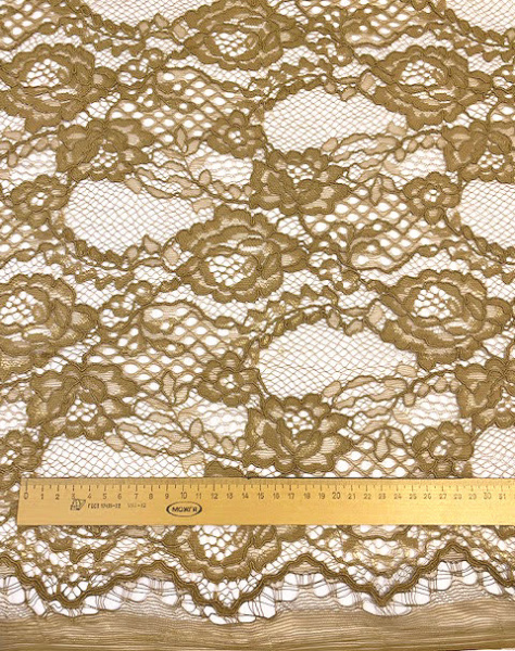Кружевное полотно "Французские узоры" песочно - горчичный Кружевное полотно "Французские узоры" песочно - горчичный ткань