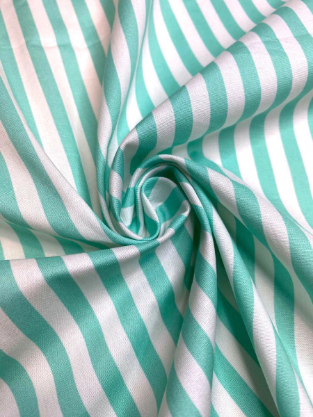 НОВИНКА! Ткань сорочечная ПОЛОСКА мята