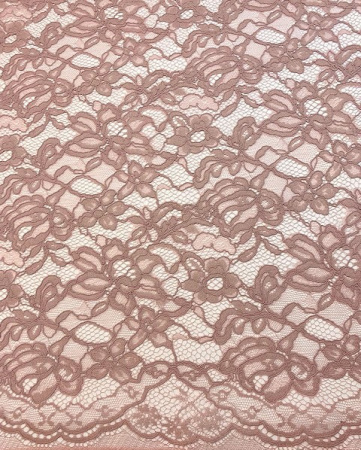 Кружевное полотно "Французские узоры" пыльная роза ткань