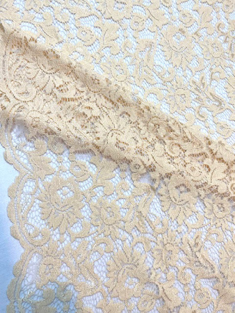 Кружевное полотно "Сильва" персик ткань