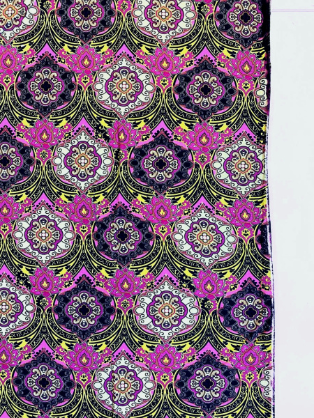 Трикотаж ВОСТОЧНЫЙ ОРНАМЕНТ фуксия ткань