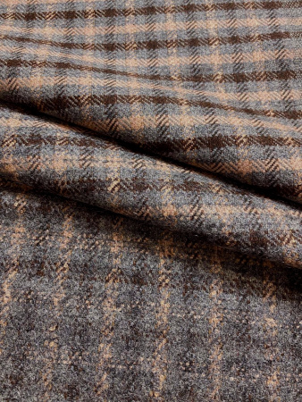 Ткань костюмная ТВИД серо - шоколадный ткани
