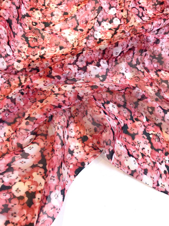 Шифон МЕЛКИЕ ЦВЕТОЧКИ красные