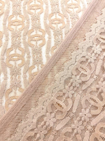 Кружевное полотно ЛОГО пудра ткань