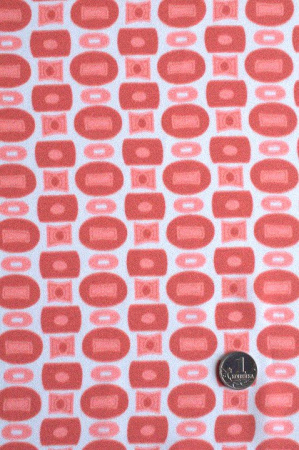 Креп плательно - блузочный КУБИКИ коралл