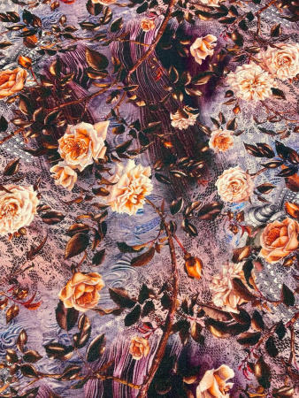 Шерсть плательная ЦВЕТЫ ШИПОВНИКА красное вино ткани