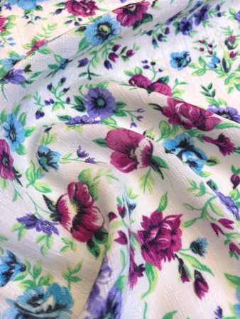 Вискоза АЛЬПИЙСКИЕ ЦВЕТОЧКИ бирюза