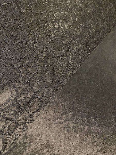 Кружево на трикотажной основе "Черный" Кружево на трикотажной основе "Черный" ткань