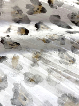 Курточная ткань ЛЕОПАРДОВЫЕ ПЯТНЫШКИ серо-песочные