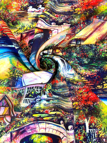 Штапель ЛЕТНИЙ ДОМИК синий