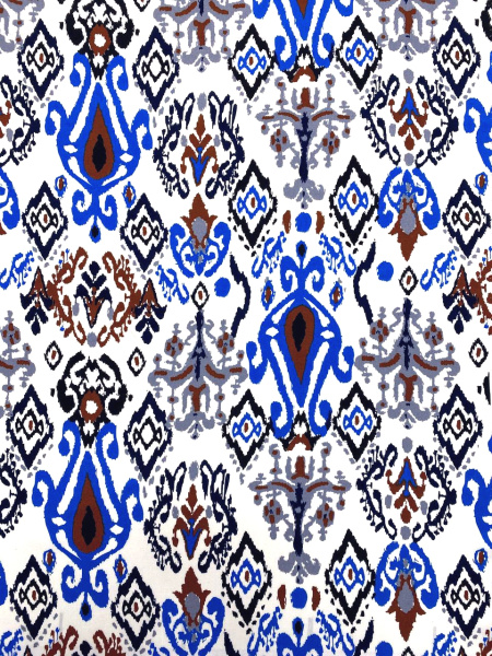 Штапель ИКАТ синий