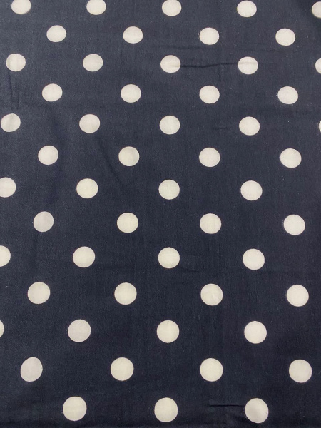 Хлопок ГОРОШКИ МОЛОЧНЫЕ на черном