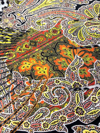 Шелк натуральный ЭТНО оранжевый