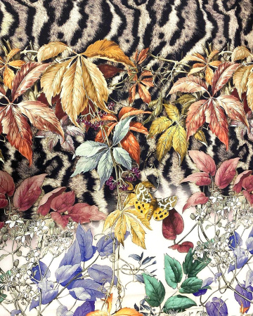 Шелк натуральный ОСЕННИЙ САФАРИ светлый