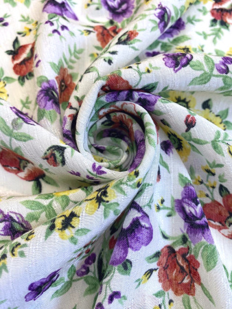 Вискоза АЛЬПИЙСКИЕ ЦВЕТОЧКИ фиолетовые