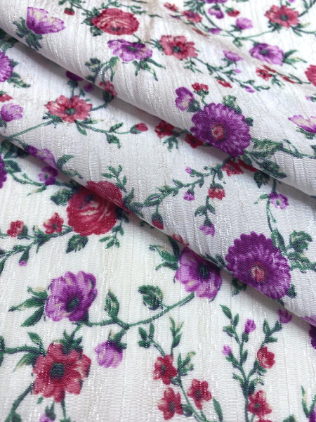 Вискоза ЦВЕТЫ ПРОВАНСА красные