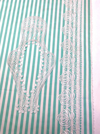 НОВИНКА! Ткань сорочечная ПОЛОСКА мята