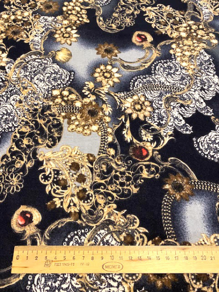 Трикотаж принт №4 серый полотно