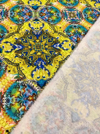 Трикотаж (милано) ВИНТАЖНЫЙ СТИЛЬ желтый полотно