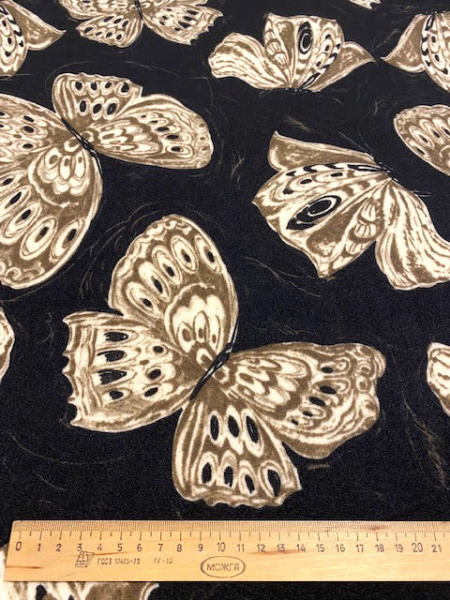 Трикотаж БАБОЧКИ темно-коричневый полотно