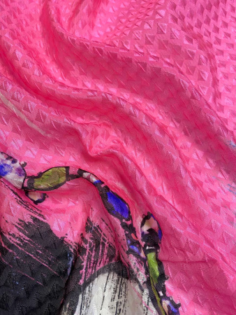 Органза ПАРИЖАНКА фон фуксия ткань