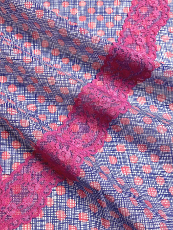 Батист ГОРОШКИ малиновые