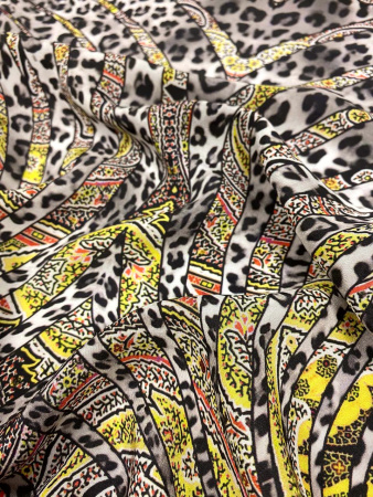 Шелк натуральный ЭТНО оранжевый