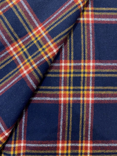 Ткань костюмная  КЛЕТКА сине-бордовая ткани