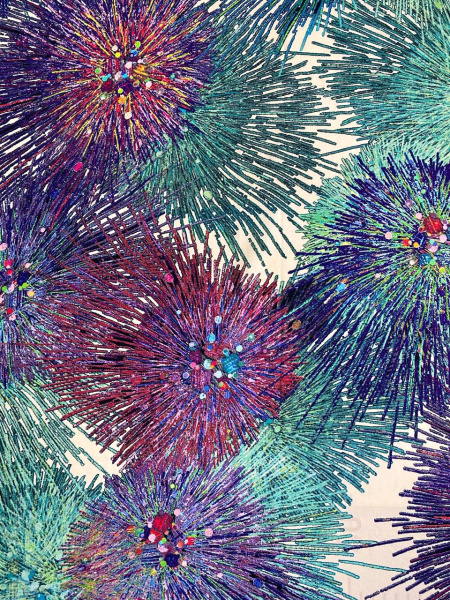 Штапель ФЕЙЕРВЕРК фон сливочный