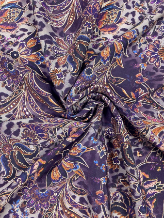 Шелк натуральный КРАСКИ ОСЕНИ фиолетовый