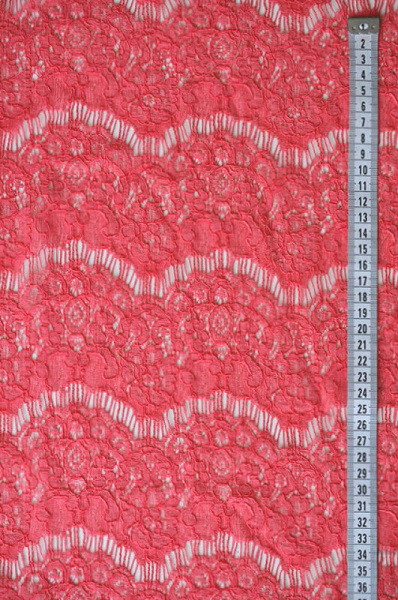 Кружевное полотно "Морской прибой" коралл ткань