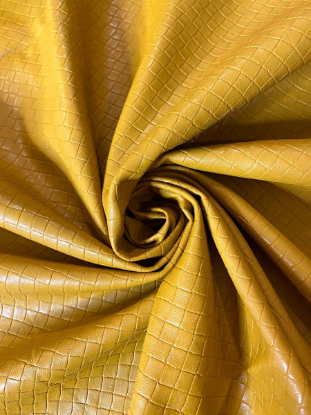 КОЖА искусственная ПЛЕТЕНКА горчица