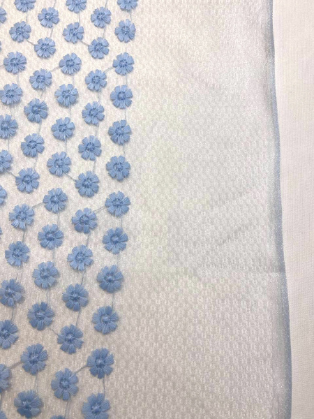 Кружевное полотно МЕЛКИЕ ЦВЕТОЧКИ голубой ткань
