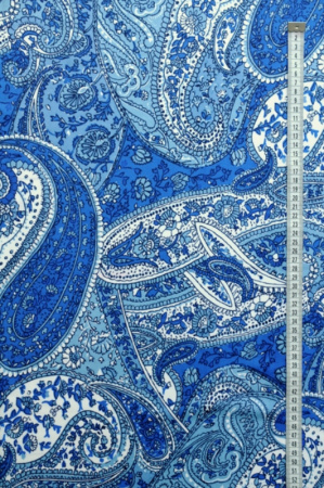 Бифлекс для купальников Пейсли сине - голубой 2