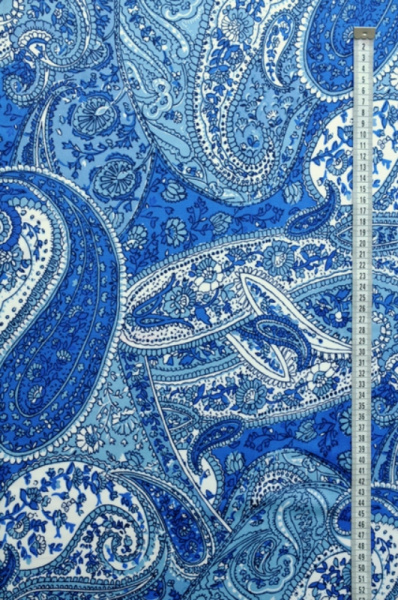 Бифлекс для купальников Пейсли сине - голубой 2