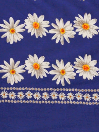 Джинс РОМАШКИ фон синий