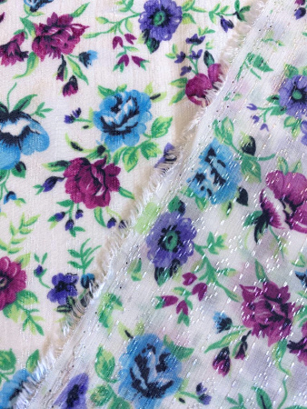 Вискоза АЛЬПИЙСКИЕ ЦВЕТОЧКИ бирюза