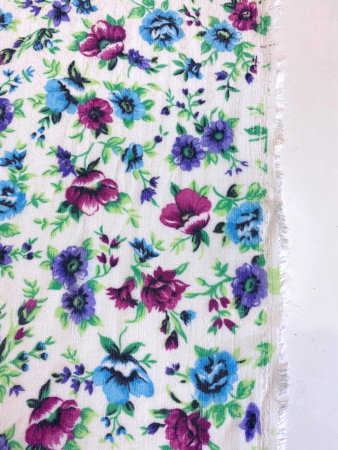 Вискоза АЛЬПИЙСКИЕ ЦВЕТОЧКИ бирюза