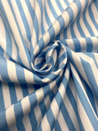 НОВИНКА! Ткань сорочечная ПОЛОСКА голубая