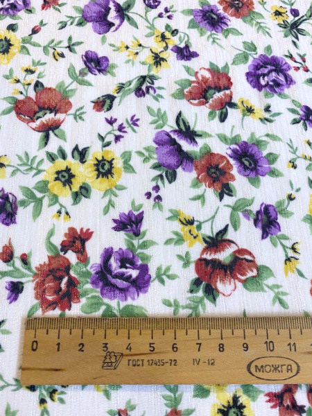 Вискоза АЛЬПИЙСКИЕ ЦВЕТОЧКИ фиолетовые