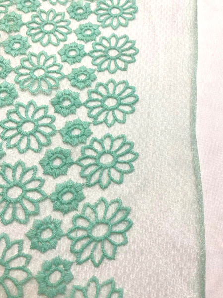 Кружевное полотно ЦВЕТОЧНОЕ АССОРТИ бирюза Кружевное полотно ЦВЕТОЧНОЕ АССОРТИ бирюза ткань