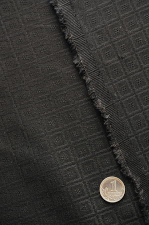 Жаккард КУБИКИ ПЛЕТЕНЫЕ черный 2