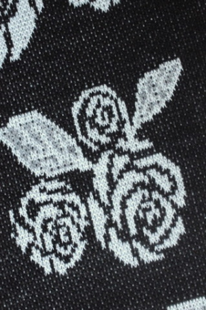 Трикотаж вязанный Зимние розый Черный