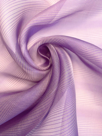 Органза ПОЛОСЫ ФИОЛЕТОВЫЕ фон фиолетовый ткань