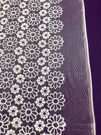 Кружевное полотно ЦВЕТОЧНОЕ АССОРТИ белый ткань