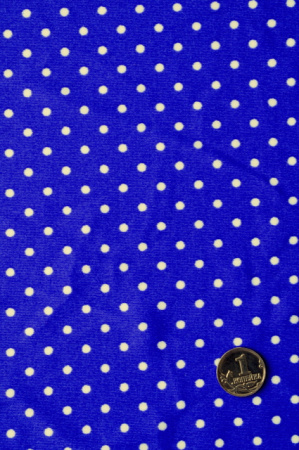 Бифлекс для купальников Белые горошки синий фон