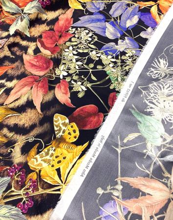 Шелк натуральный ОСЕННИЙ САФАРИ темный