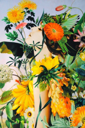 Трикотаж джерси ВЕСНА В ЦВЕТАХ фон нежный голубой